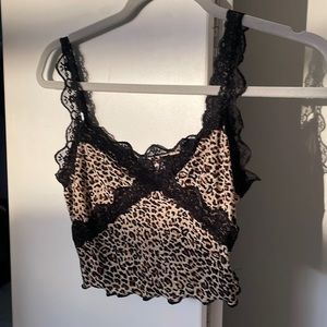 cheetah print lace top